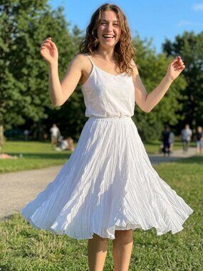 GUESS White Lightweight spring summer Skirt Midi